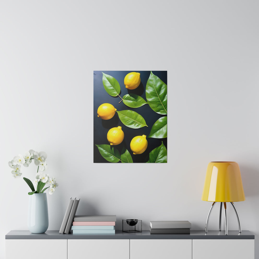 Lemons and Leaves Matte Canvas, Stretched, 0.75"