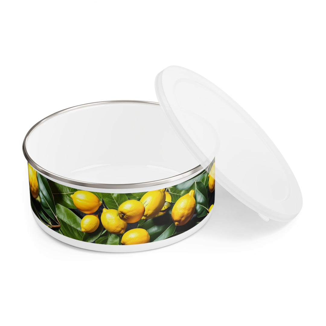 Bunches of Lemons Enamel Bowl