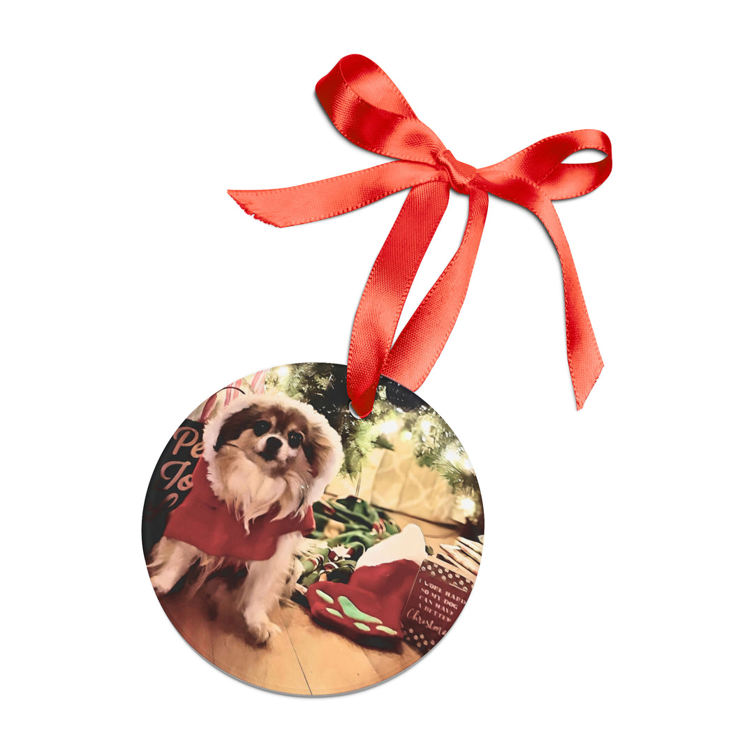 Papillon Elf, Acrylic Ornament with Ribbon