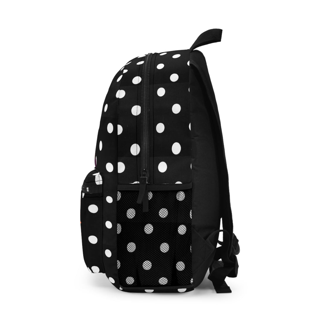 FITZ CAT SITS Black and white polka-dot Backpack