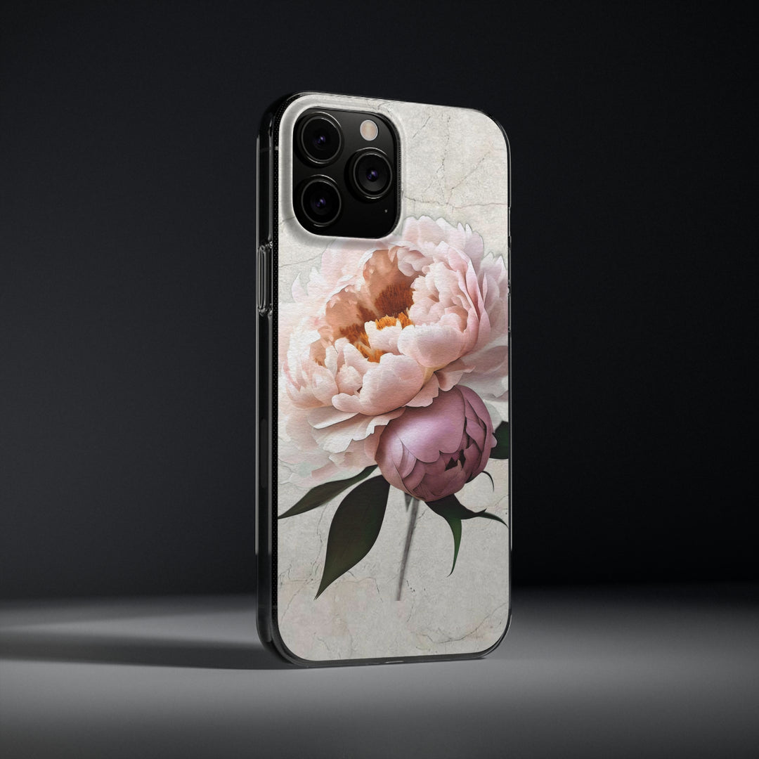 Peony on Marble  Soft Phone Cases