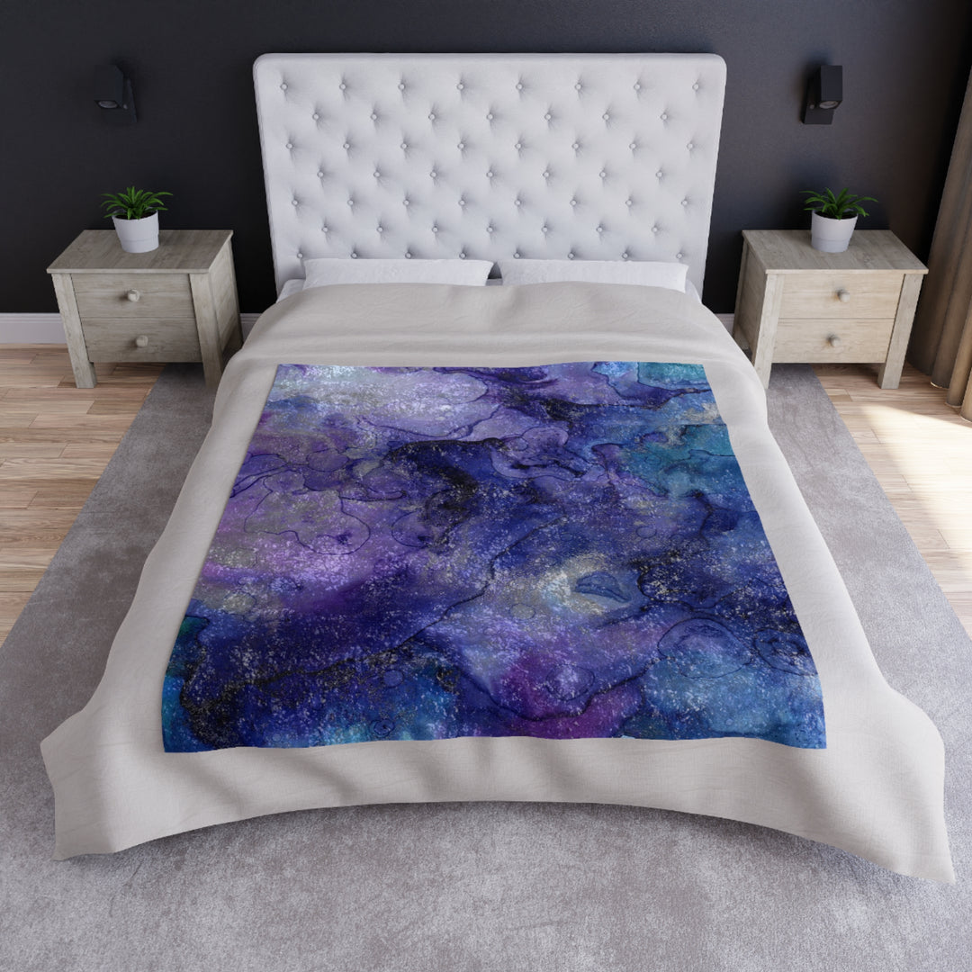 Marbled  Purple Haze Crushed Velvet Blanket