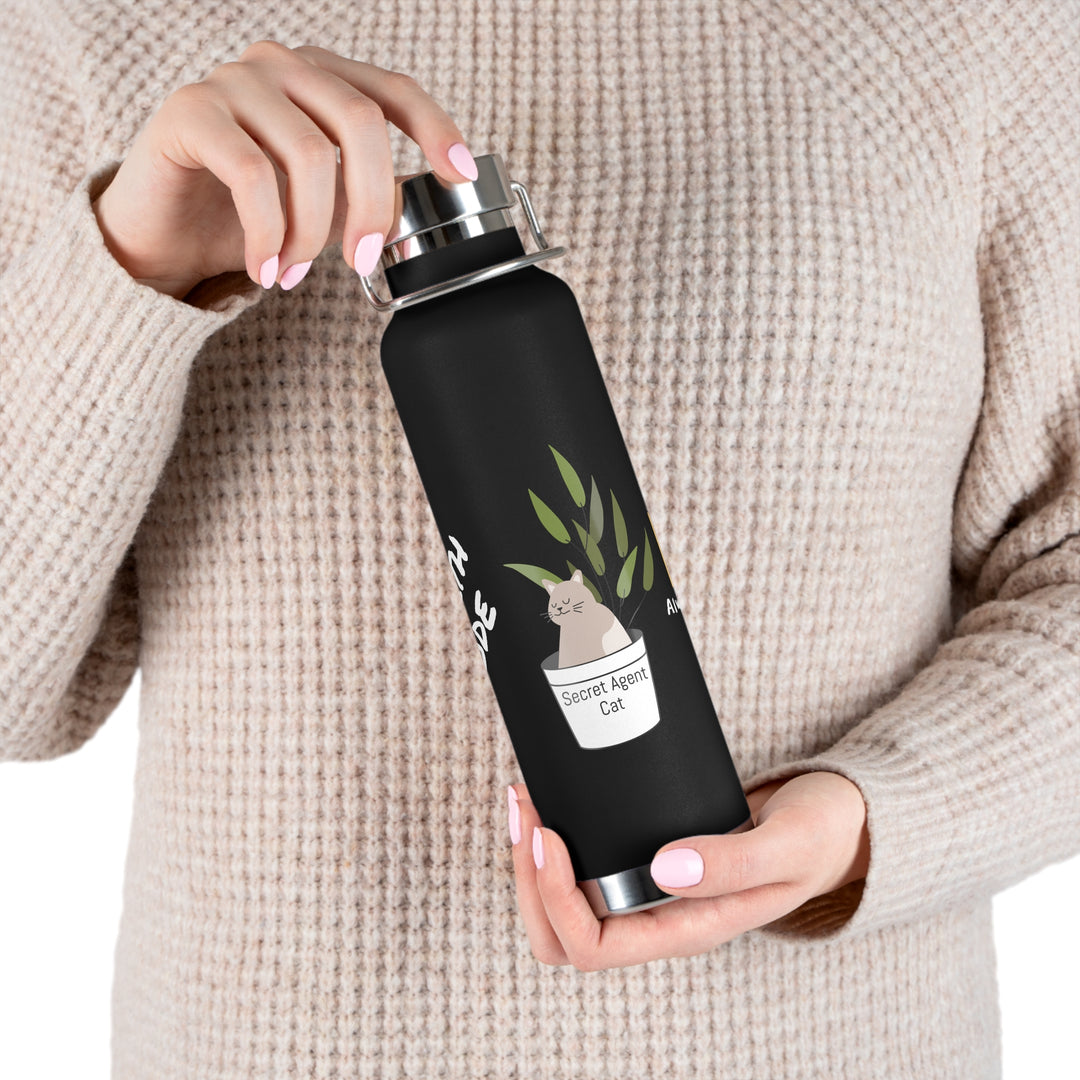 Secret Agent Cat Copper Vacuum Insulated Bottle, 22oz