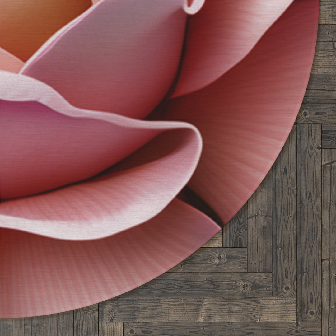 Pink Rose Promises Round Rug