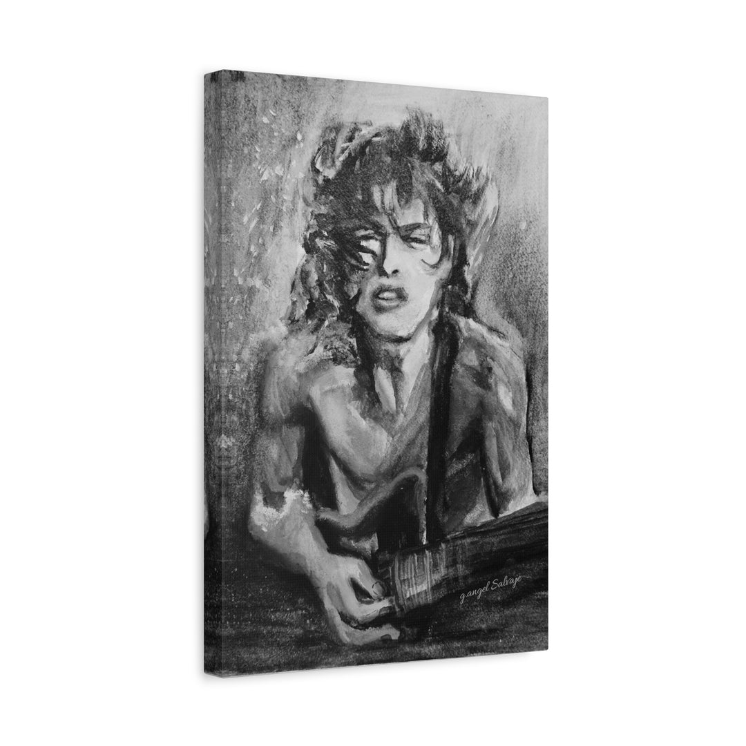 Angus Young, B&W  Rock and Roll Series Matte Canvas, Stretched, 1.25"