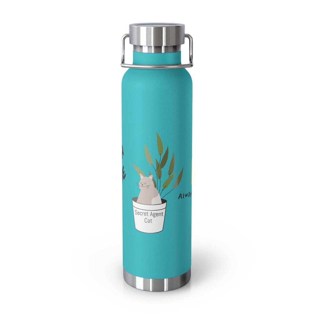 Secret Agent Cat Copper Vacuum Insulated Bottle, 22oz
