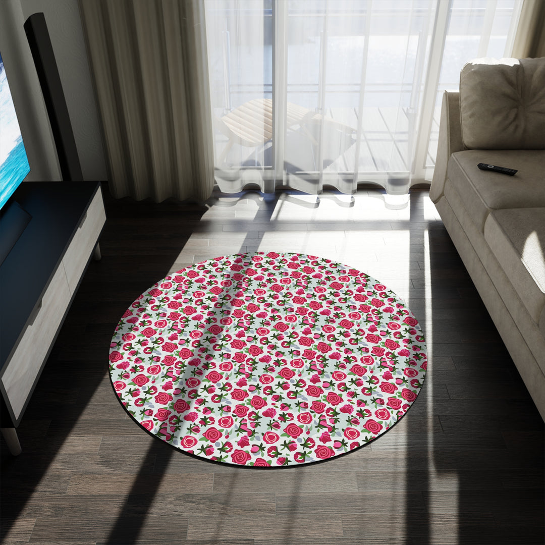 Rose Garden Promises Round Rug