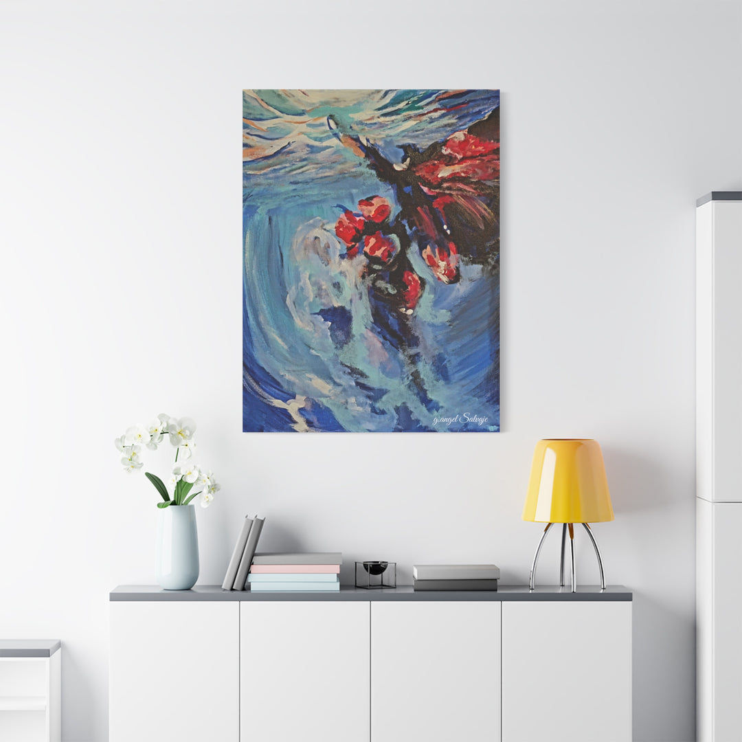 Canvas Print - Nothing is Impossible ,Butterfly Dance Under water 25&quot;