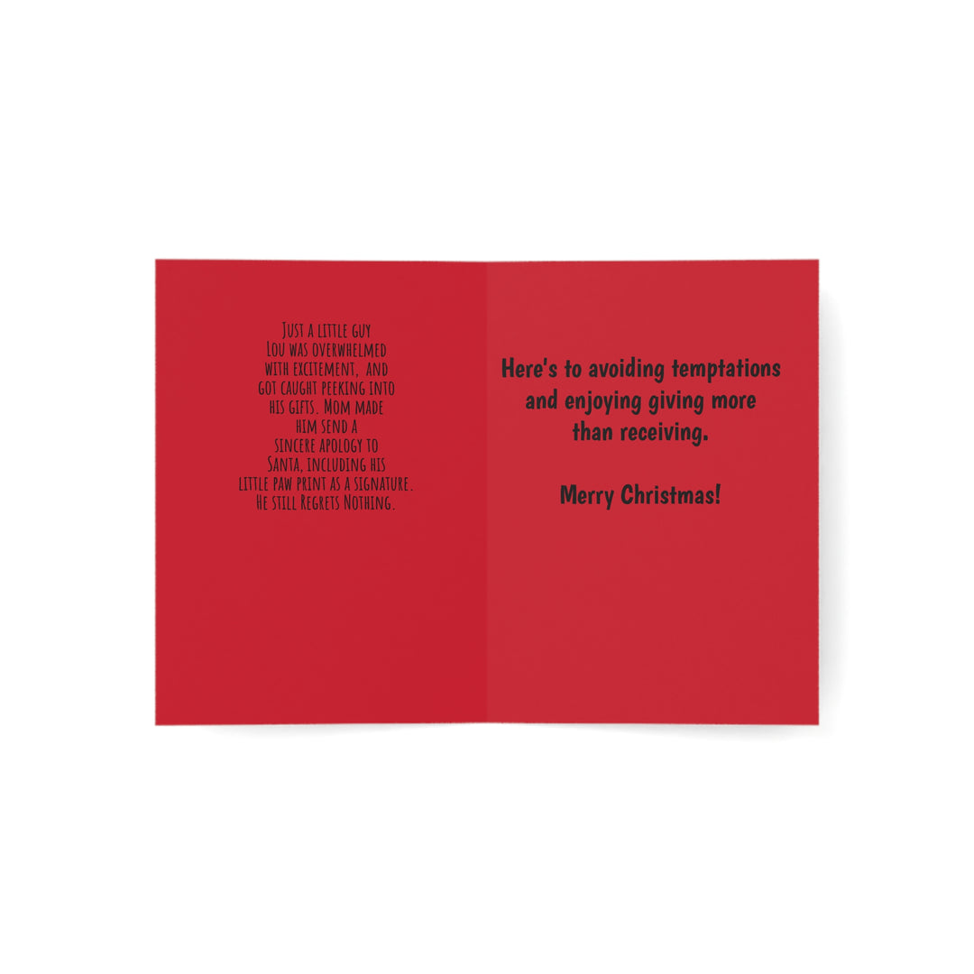 CHRISTMAS Greeting Cards -Lou's Sneaky Peek Design (1, 10, 30, and 50pcs)