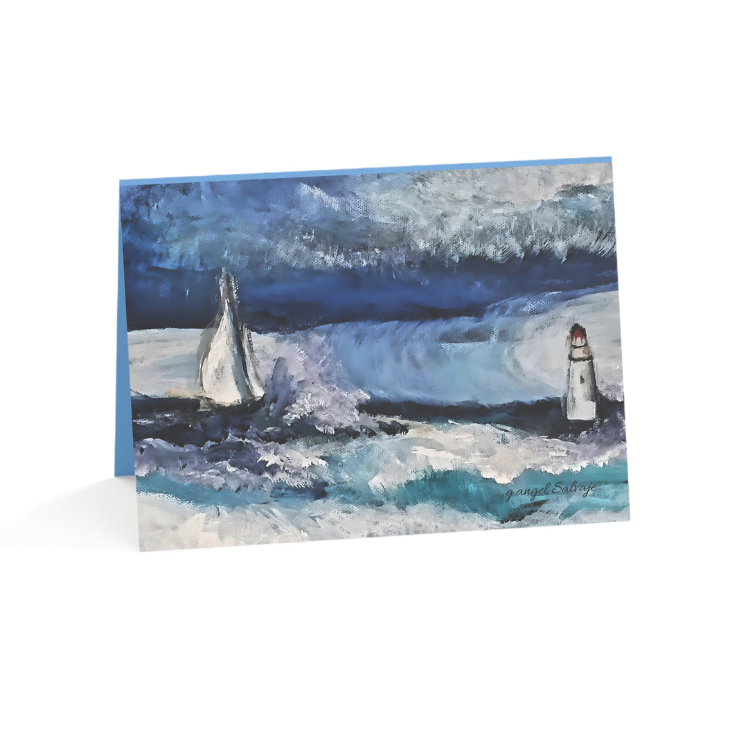 Coastal Elegance blank Thank you/Greeting Cards - Anybody Listening?– Set of 1, 10, 30, or 50 - Perfect for Any Occasion