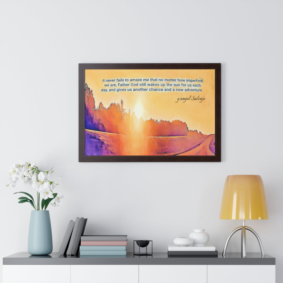 God Wakes The Sun Framed Horizontal Poster