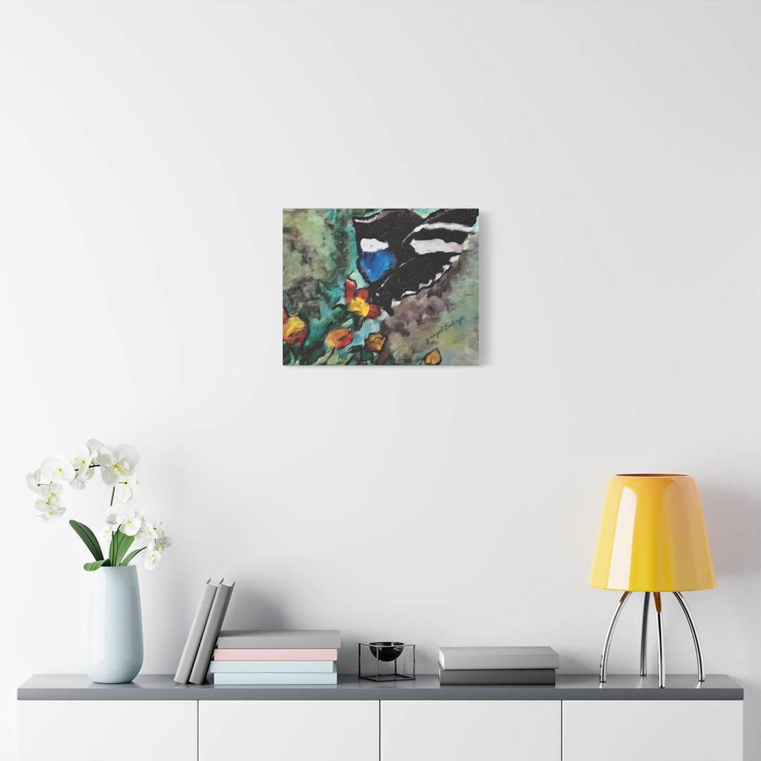 Canvas Print - Swallowtail Butterfly and Flower Painting by G Angel Salvaje