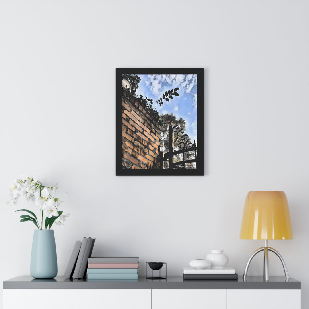 An Ivy Green Sky Framed Vertical Poster