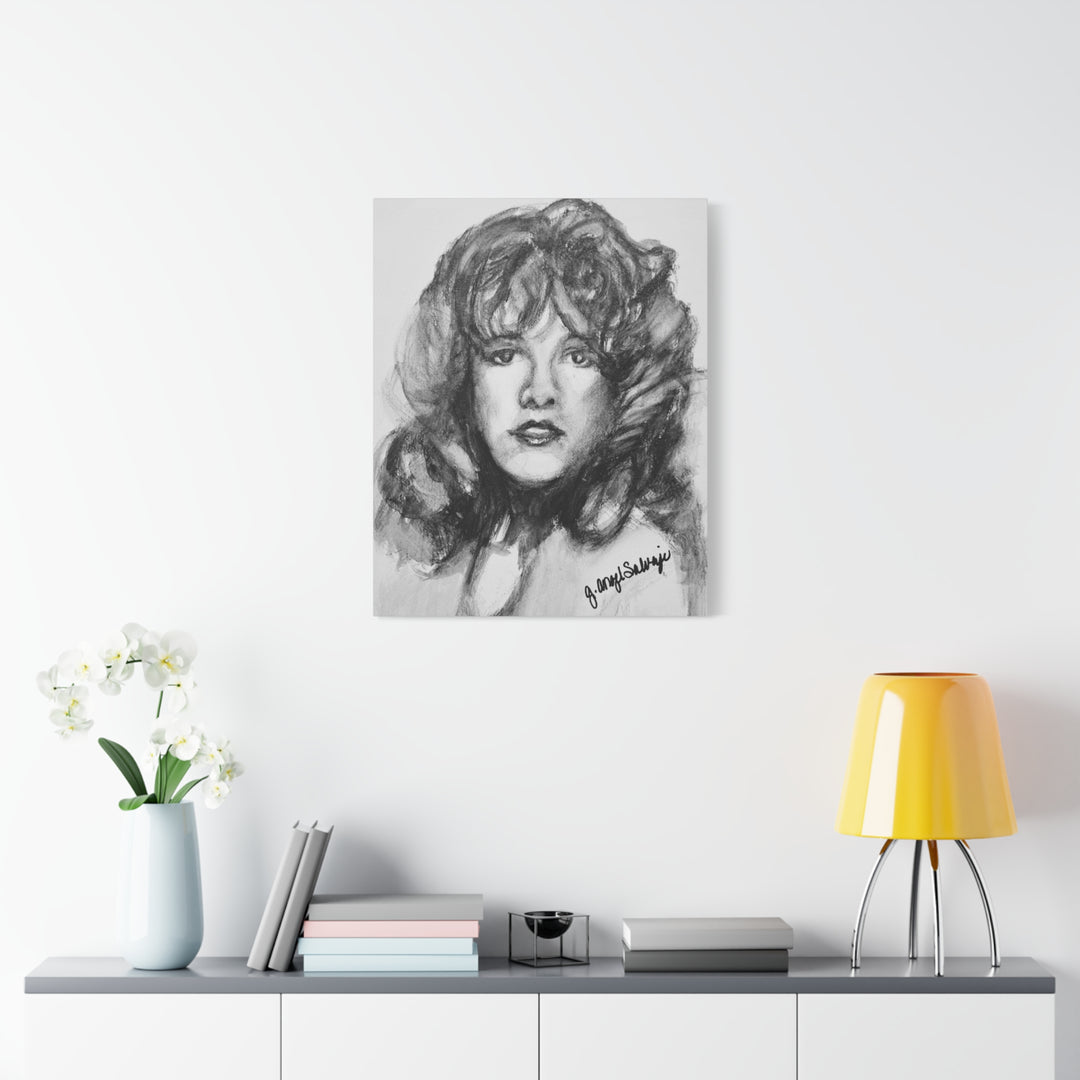 Stevie Nicks, B&W Rock and Roll Series,  Matte Canvas, Stretched, 1.25"