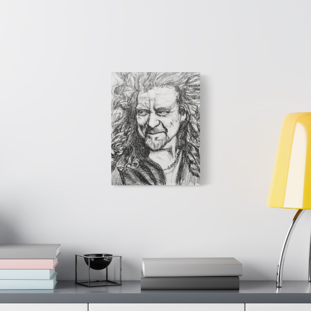 Robert Plant,B&W Rock and Roll Series Canvas Print