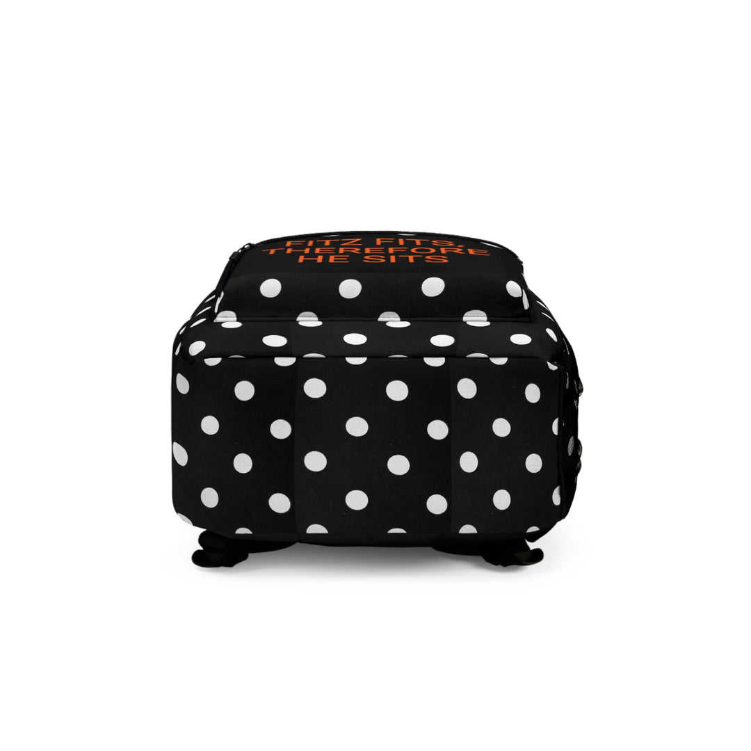 FITZ CAT SITS Black and white polka-dot Backpack