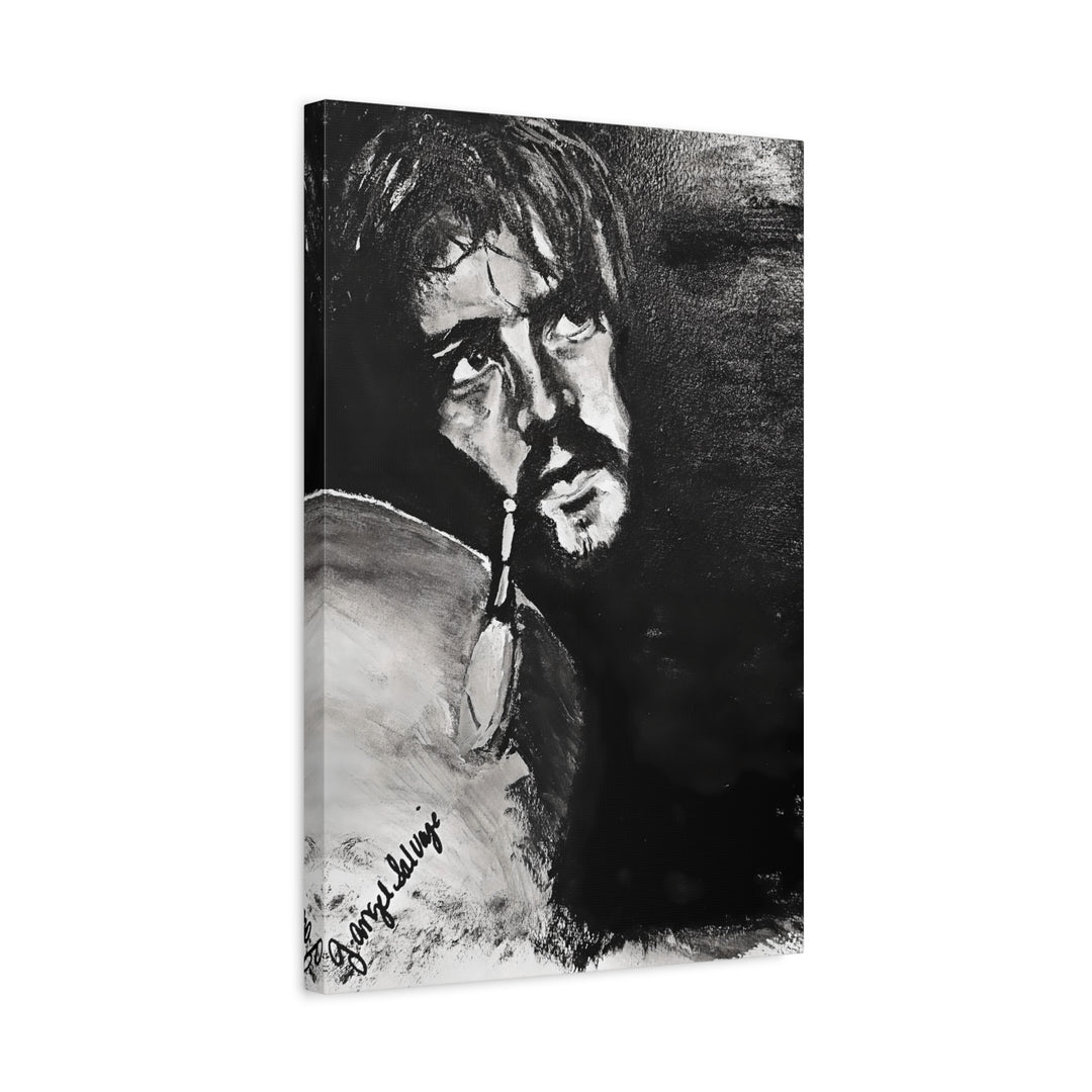 Canvas Print - Jon Bonham Black and White Painting