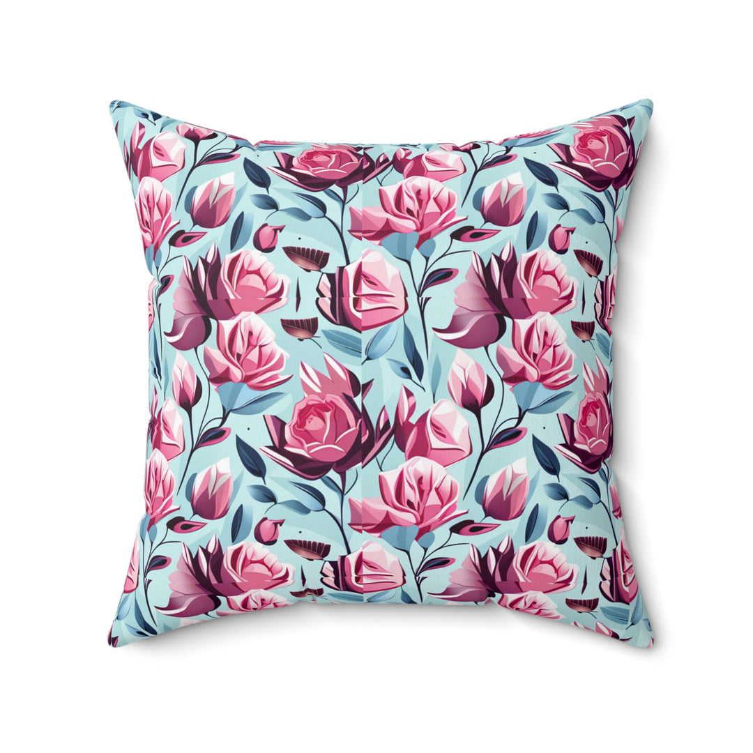 Roses are Pink Faux Suede Square Pillow