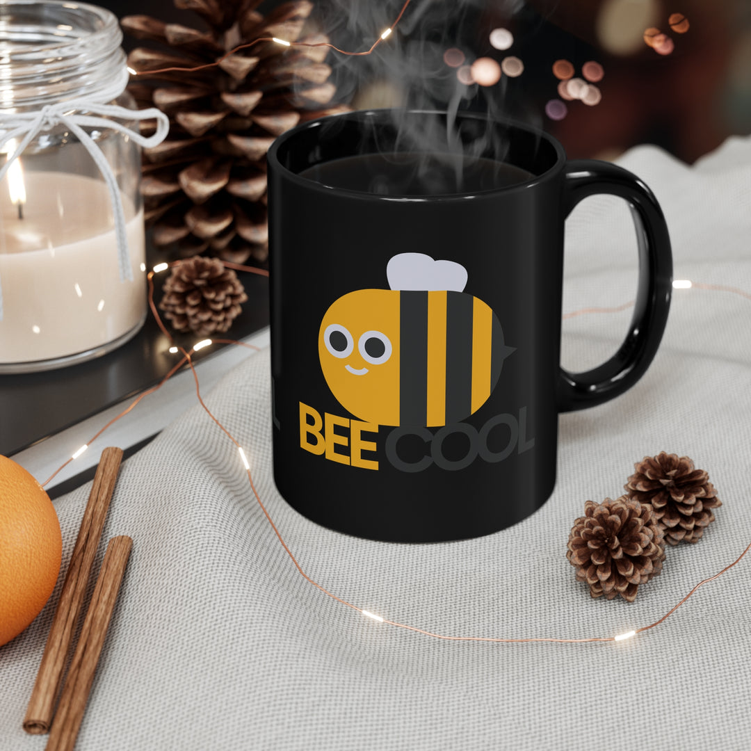 Bee Cool 11oz Black Mug