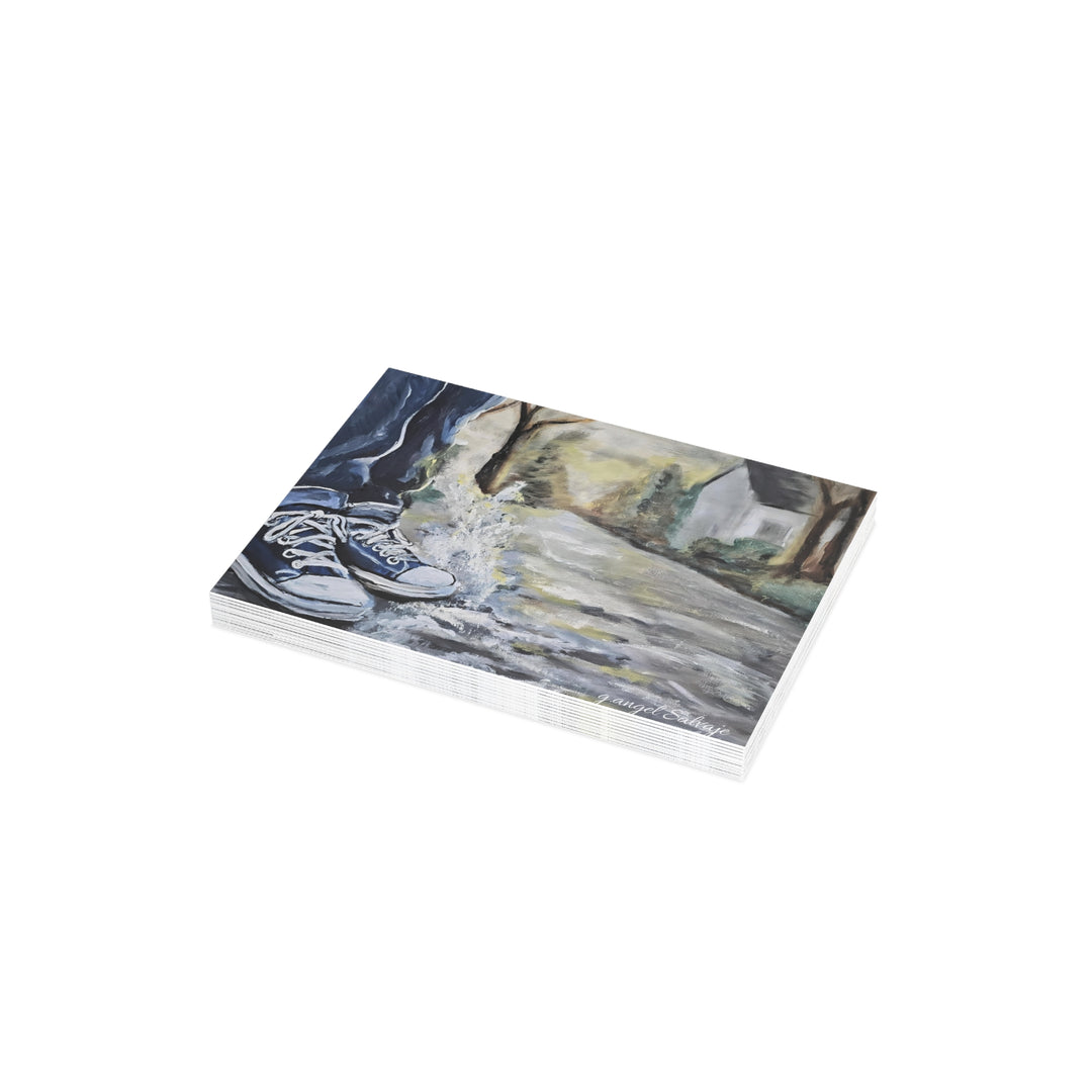 Artistic Postcard Bundle with Envelopes -Splashin' in the Puddles Perfect for Sending Heartfelt Messages
