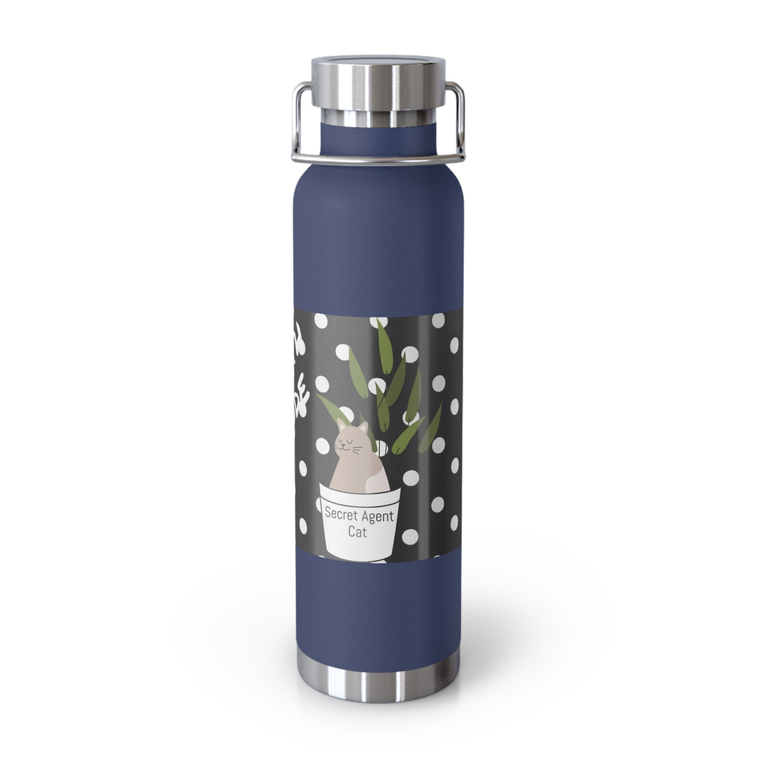 Secret Agent Cat Copper Vacuum Insulated Bottle, 22oz