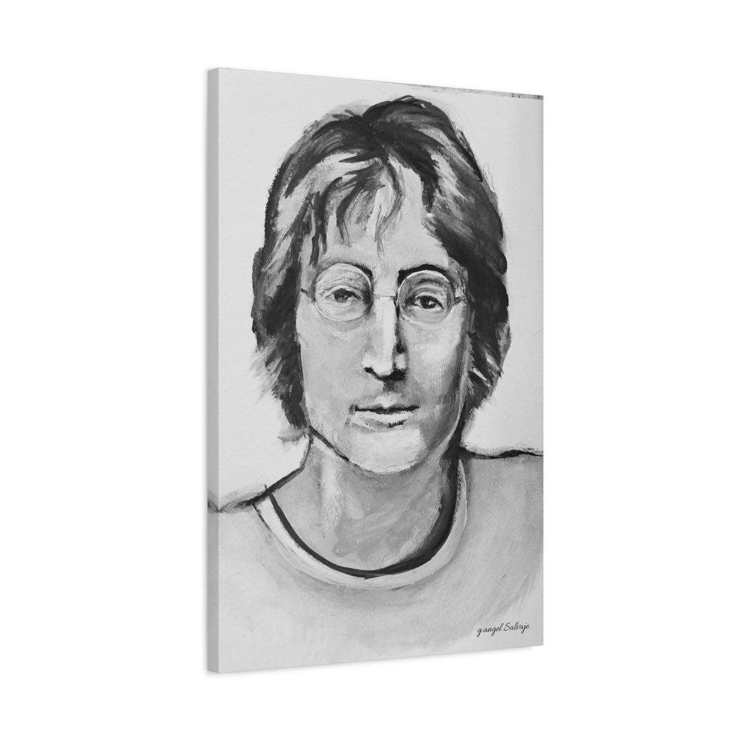 Black and White, John Lennon Canvas Print