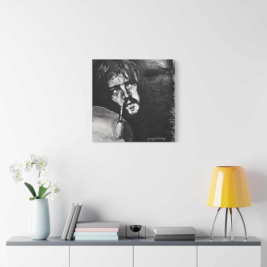 Canvas Print - Jon Bonham Black and White Painting