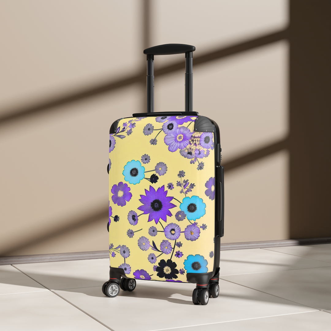 Purple Flowers Dancing on Sunshine Suitcase