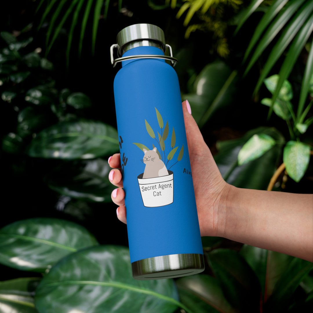 Secret Agent Cat Copper Vacuum Insulated Bottle, 22oz