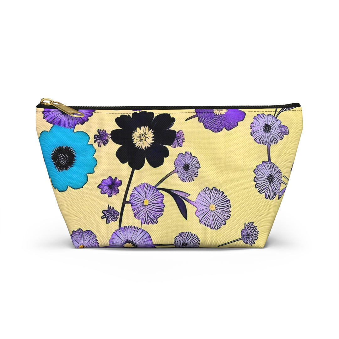 Purple Flowers Dancing on Sunshine Accessory Pouch w T-bottom