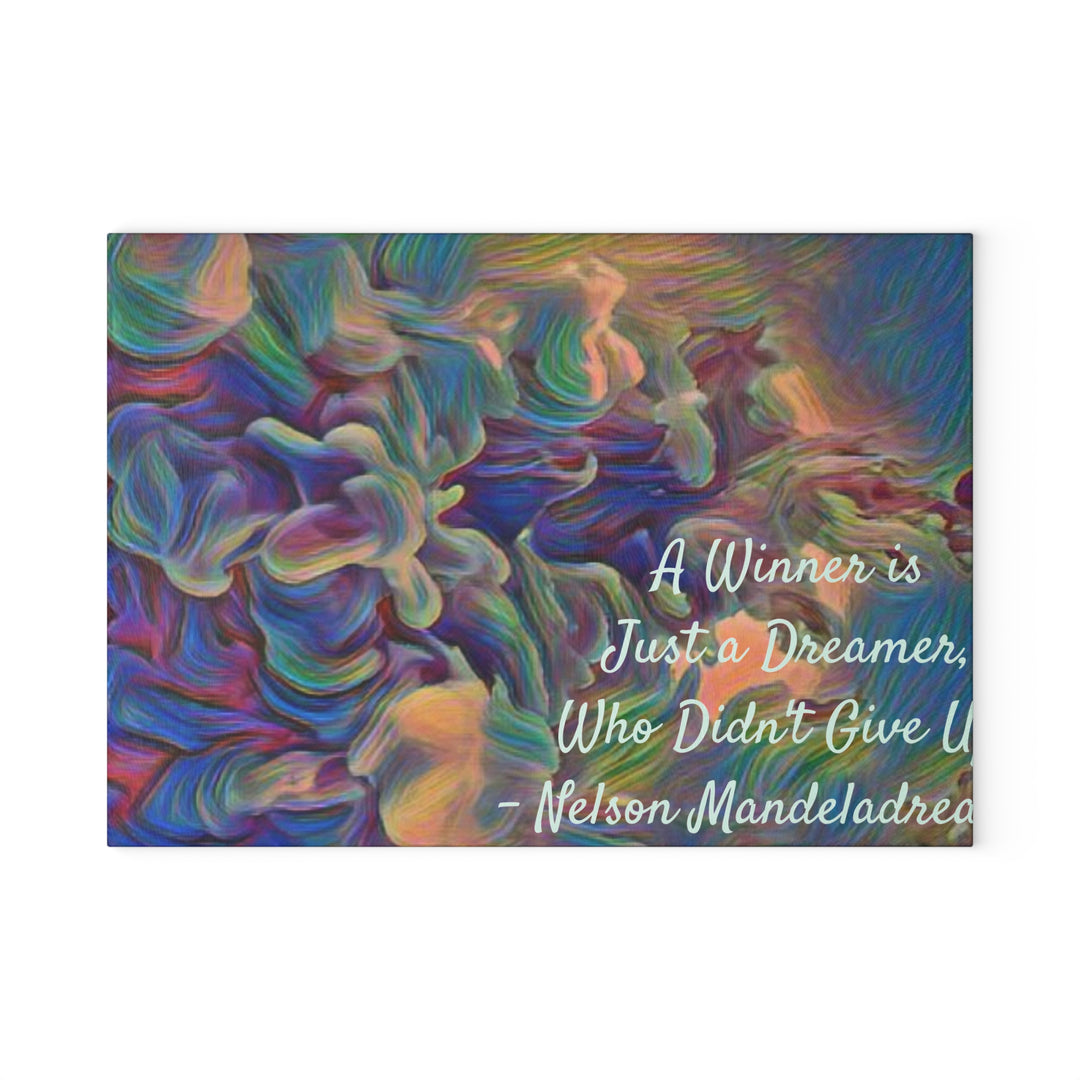 DREAMER,Nelson Mandela Glass Cutting Board