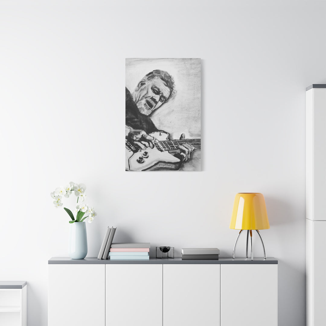 Eddie Van Halen, B&W Rock and Roll Series Matte Canvas, Stretched, 1.25"