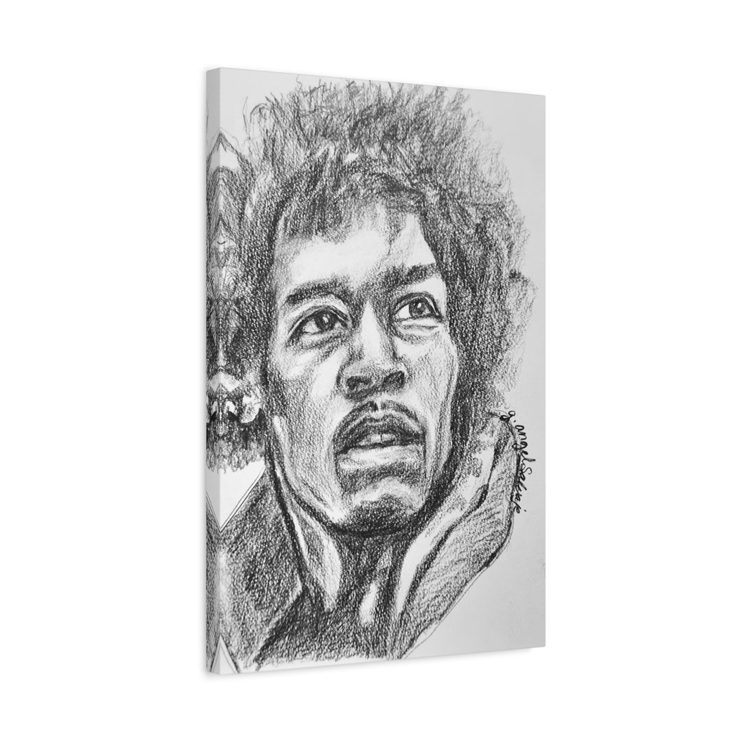 Jimi Hendrix,  B&W Rock and Roll Series Matte Canvas, Stretched, 1.25"