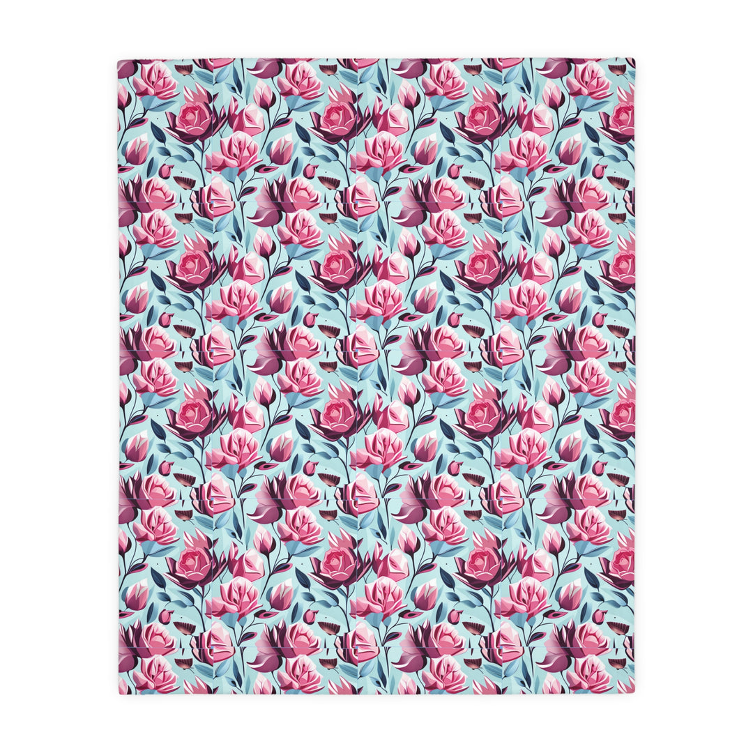 Roses are Pink Velveteen Minky Blanket (Two-sided print)