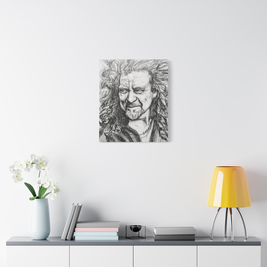 Robert Plant,B&W Rock and Roll Series Canvas Print