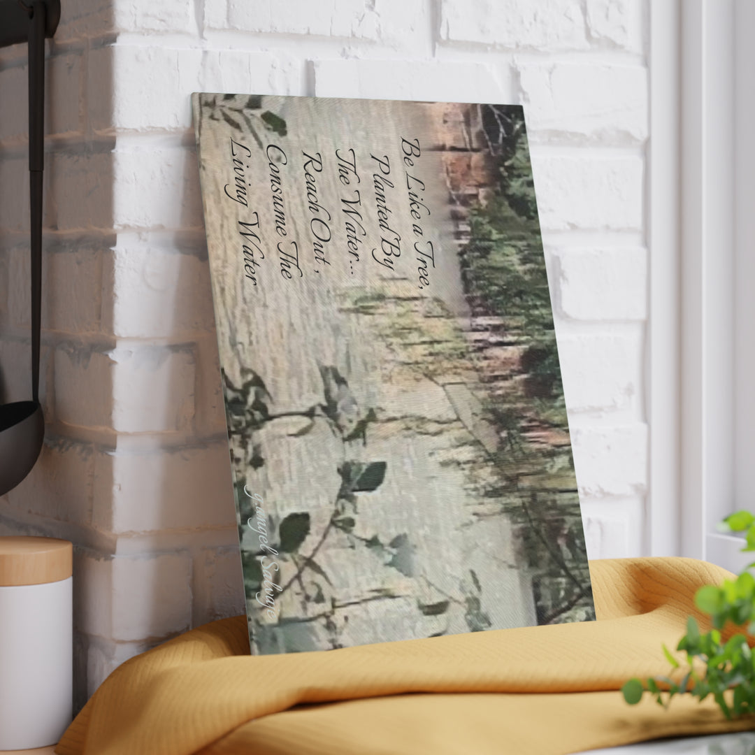 Consume the Living Water; Glass Cutting Board