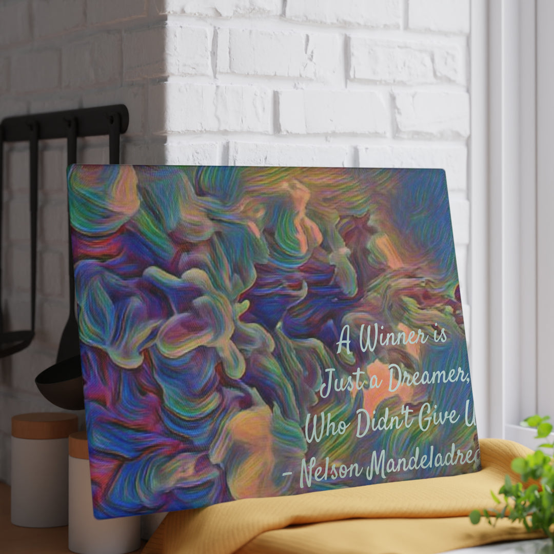 DREAMER,Nelson Mandela Glass Cutting Board