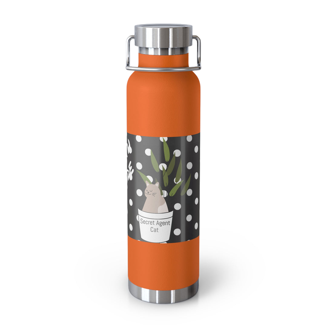 Secret Agent Cat Copper Vacuum Insulated Bottle, 22oz