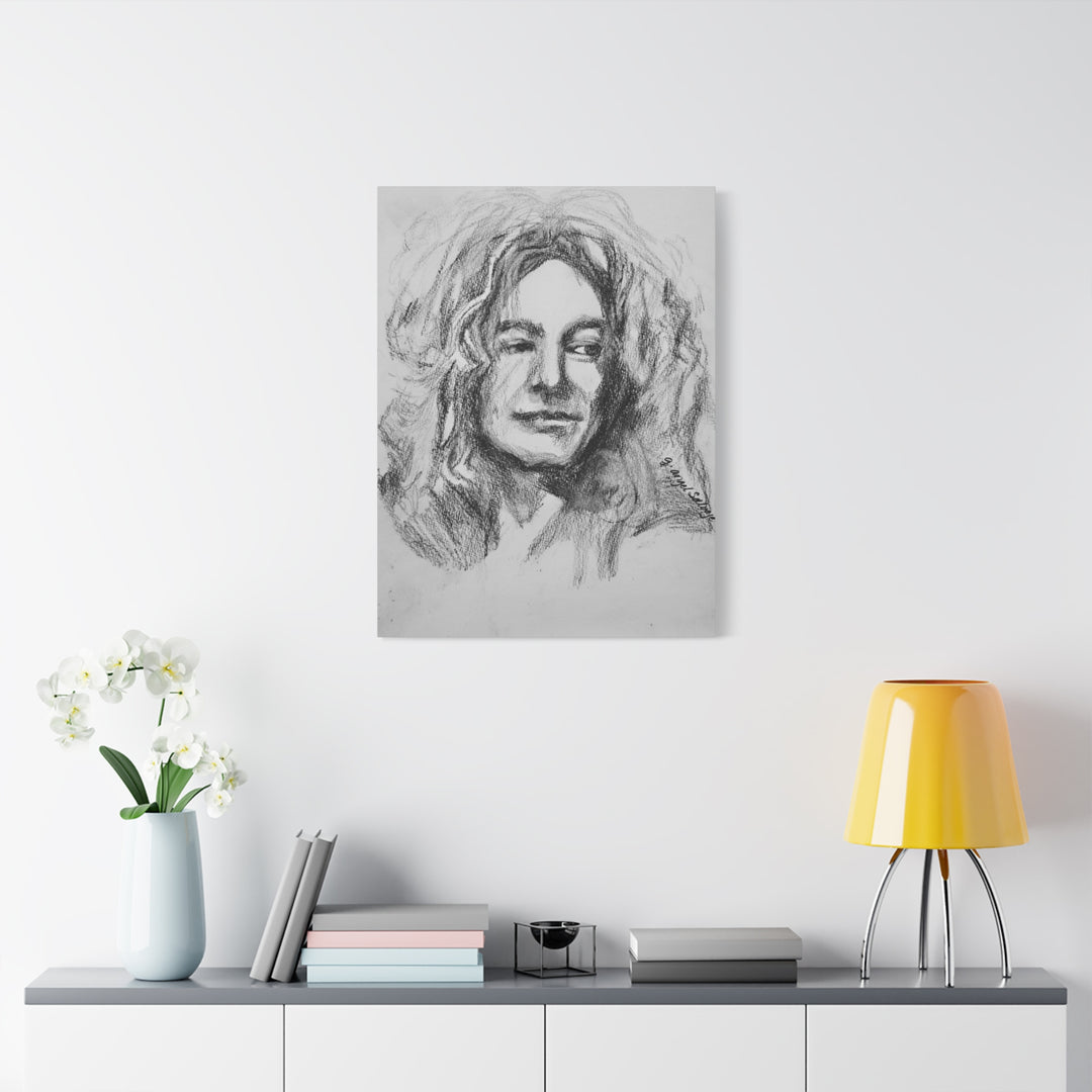 Robert Plant,  B&W Rock and Roll Series, Matte Canvas, Stretched, 1.25"