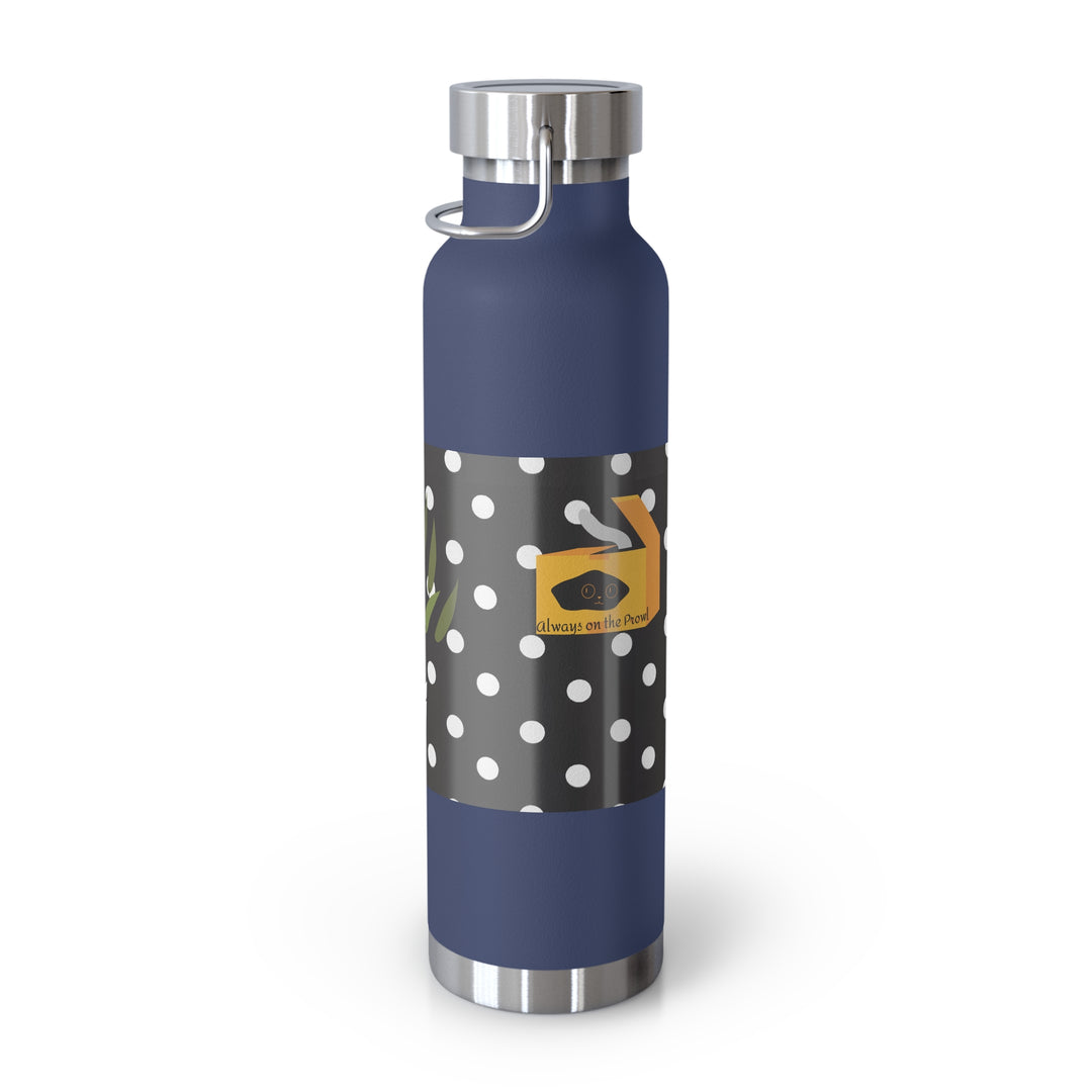 Secret Agent Cat Copper Vacuum Insulated Bottle, 22oz