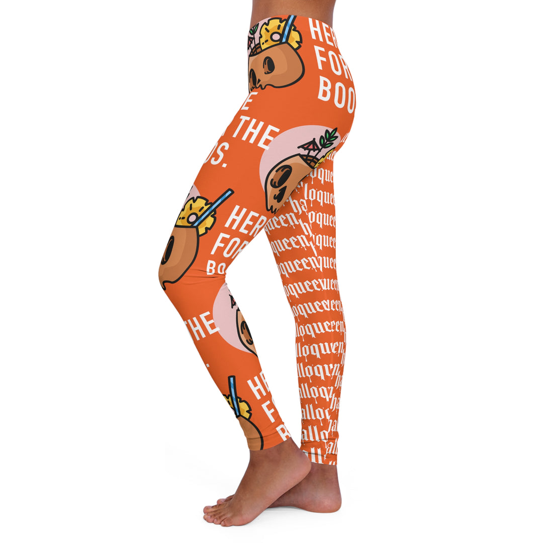 Halloqueen Here for the Boos Women's Spandex Leggings (AOP)