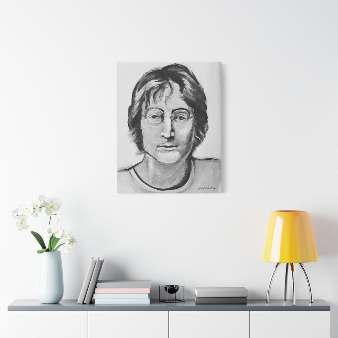 Black and White, John Lennon Canvas Print