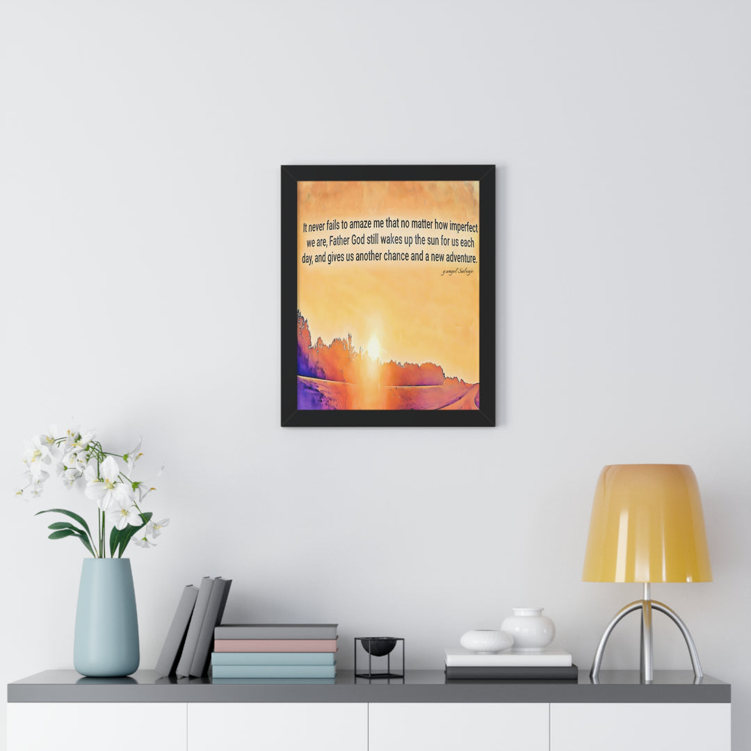 God wakes the Sun , Framed PosterI
