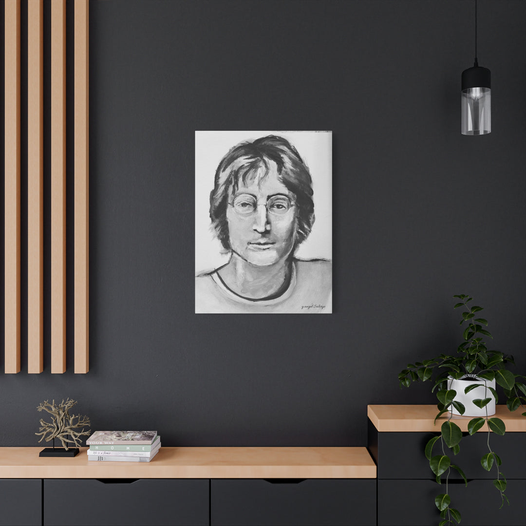 Black and White, John Lennon Canvas Print