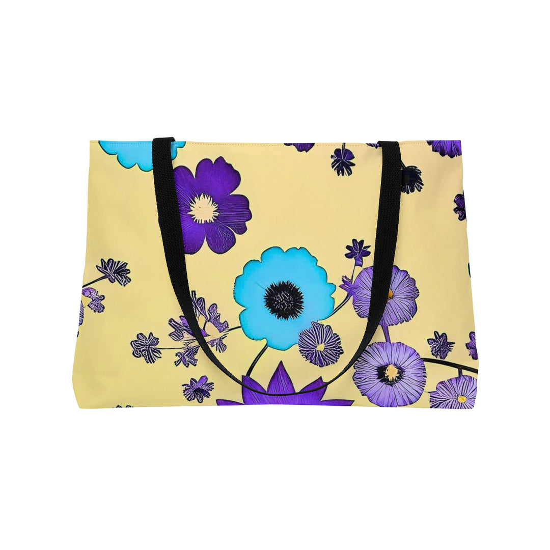 Purple Flowers Dancing on Sunshine Weekender Tote Bag