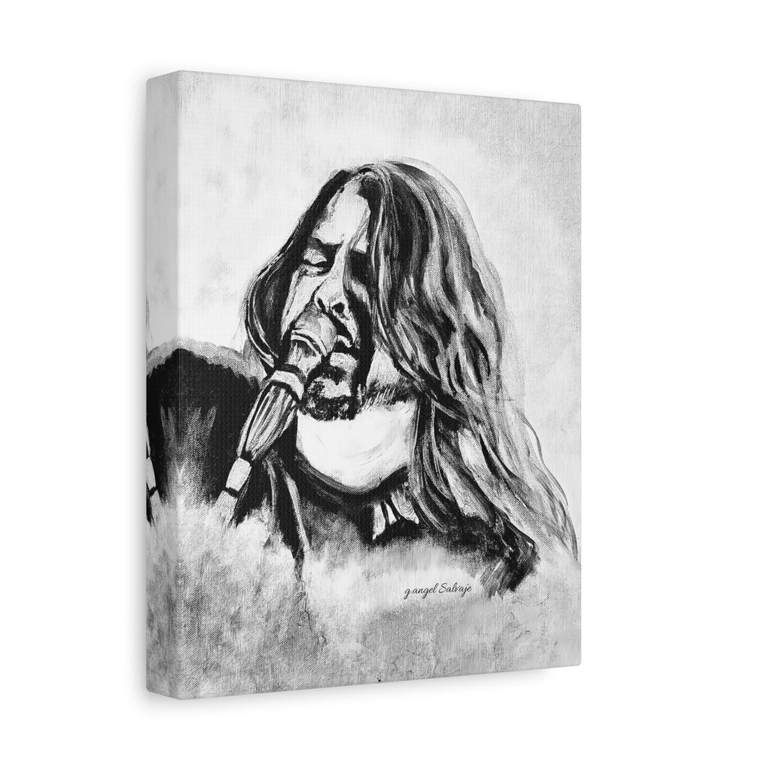 Dave Grohl, B&W Rock &Roll Series Matte Canvas, Stretched, 1.25"