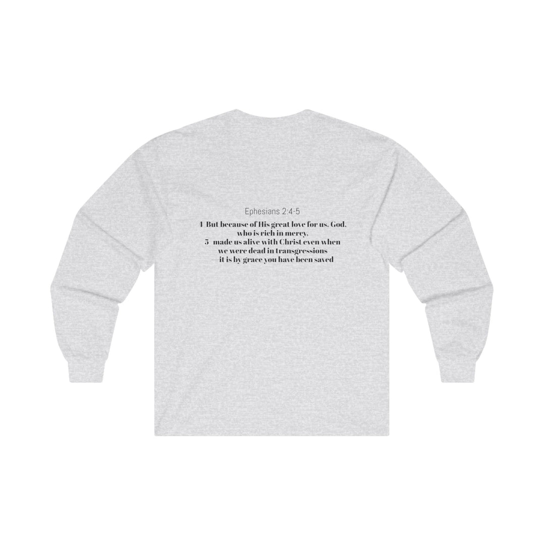 Christian Long Sleeve Tee - Ephesians 2:4-5 Saved by Grace