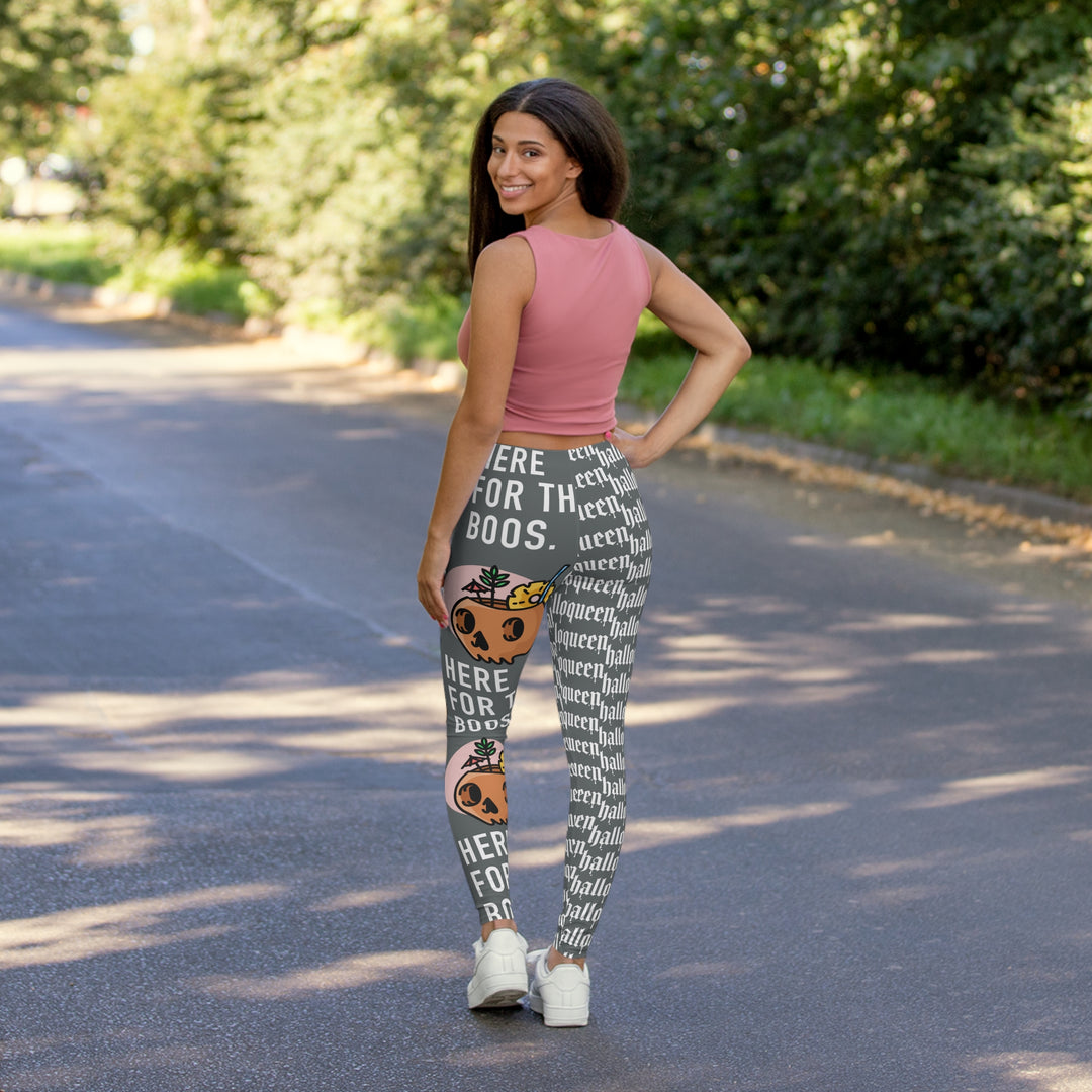 Halloqueen Here for the Boos Women's Spandex Leggings (AOP)