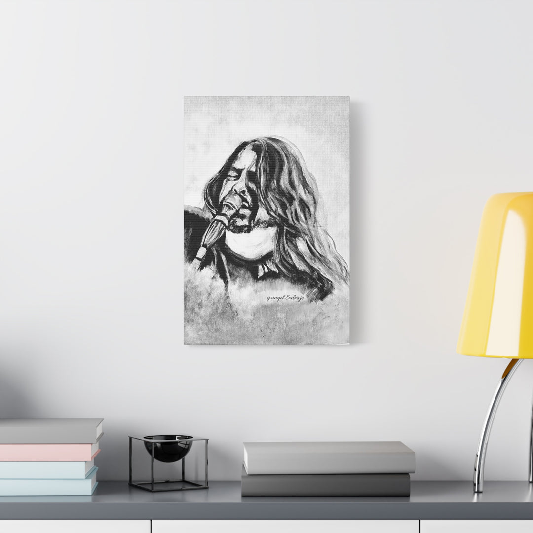Dave Grohl, B&W Rock &Roll Series Matte Canvas, Stretched, 1.25"