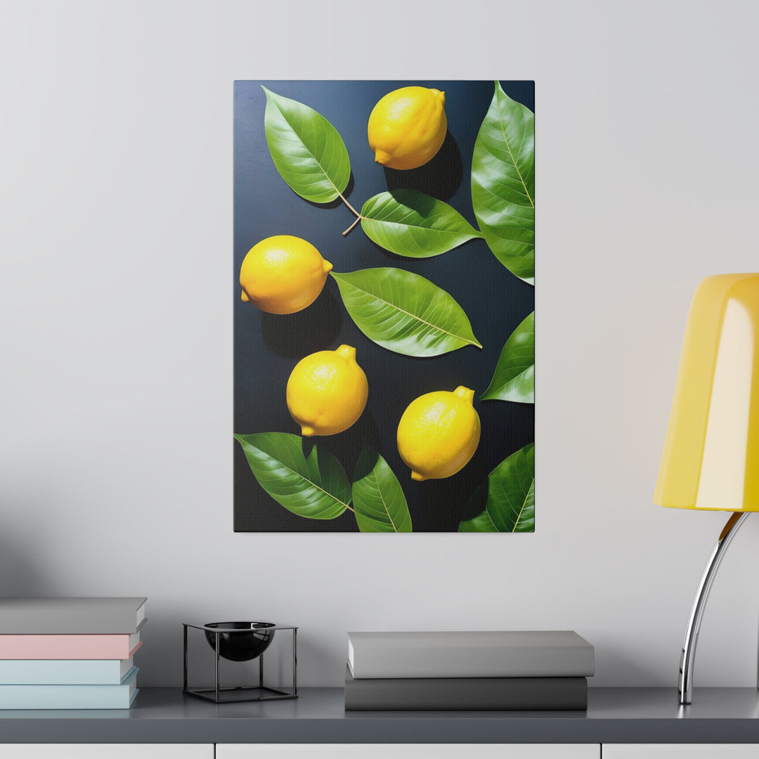 Lemons and Leaves Matte Canvas, Stretched, 0.75"